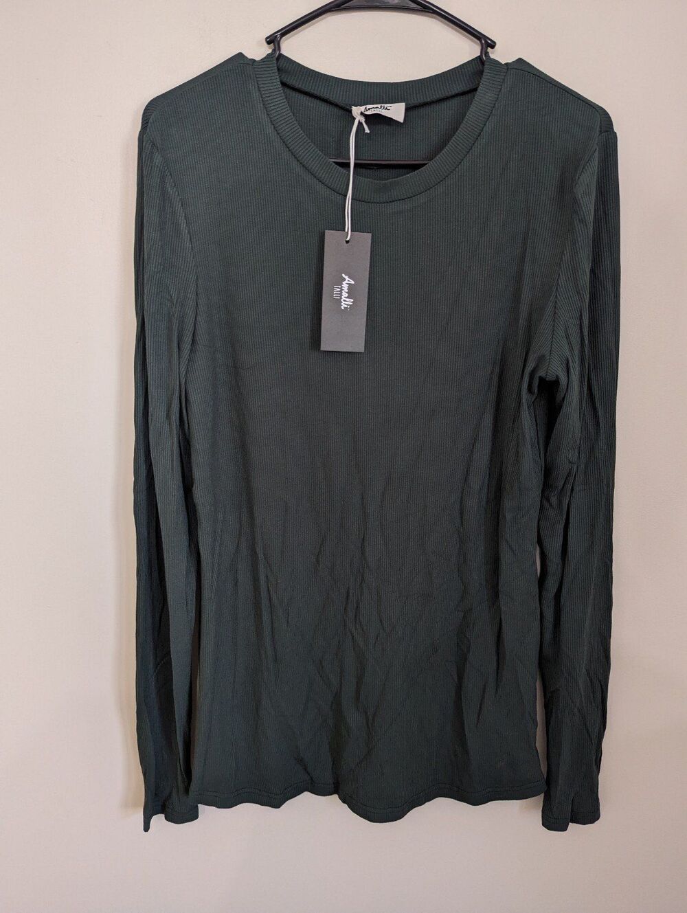 NWT Amalli Talli Favorite Emerald Ribbed Long Sleeve Top size Large